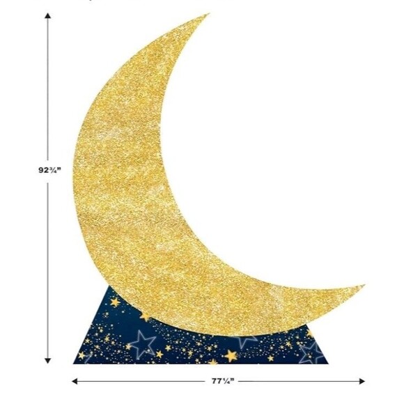 7 1/2FT Starry Night Crescent Moon Stand-Up #56149 The Beistle Company USA - Picture 3 of 11